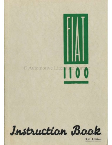 1954 FIAT 1100 OWNERS MANUAL ENGLISH