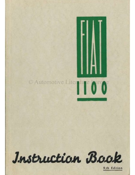 1954 FIAT 1100 BETRIEBSANLEITUNG ENGLISCH