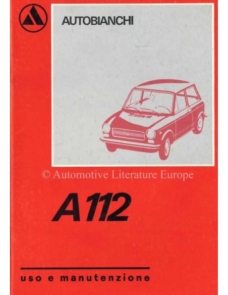 1974 AUTOBIANCHI A112 BETRIEBSANLEITUNG ITALIENISCH