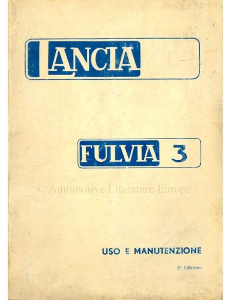 1974 LANCIA FULVIA COUPE S BETRIEBSANLEITUNG ITALIENISCH