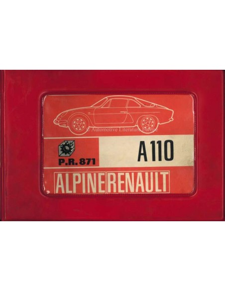 1968 ALPINE A110 1300 / 1600 SPARE PARTS MANUAL 