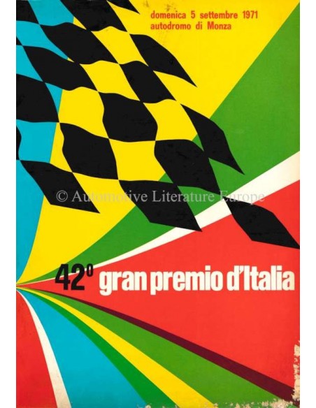 1971 42E GRAND PRIX VAN ITALIE (MONZA) OFFICIELE CATALOGUS ITALIAANS