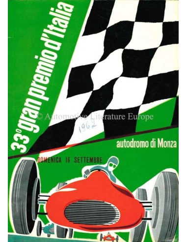 1962 33RD GRAND PRIX OF ITALY (MONZA) OFFICIAL CATALOGUE ITALIAN