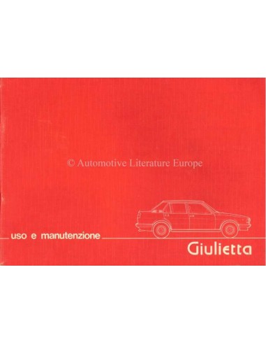 1979 ALFA ROMEO GIULIETTA OWNERS MANUAL ITALIAN