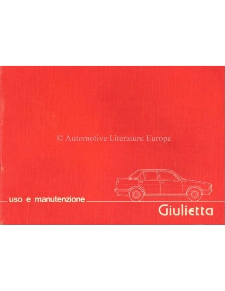 1979 ALFA ROMEO GIULIETTA BETRIEBSANLEITUNG ITALIENISCH