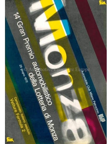 1972 GRAN PREMIO DELLA LOTTERIA DI MONZA OFFICIELE CATALOGUS ITALIAANS