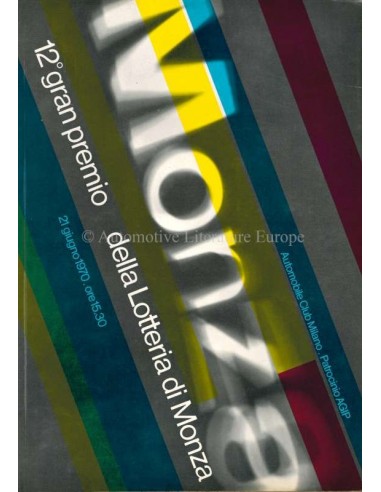 1970 GRAN PREMIO DELLA LOTTERIA DI MONZA OFFIZIELLER KATALOG ITALIENISCH