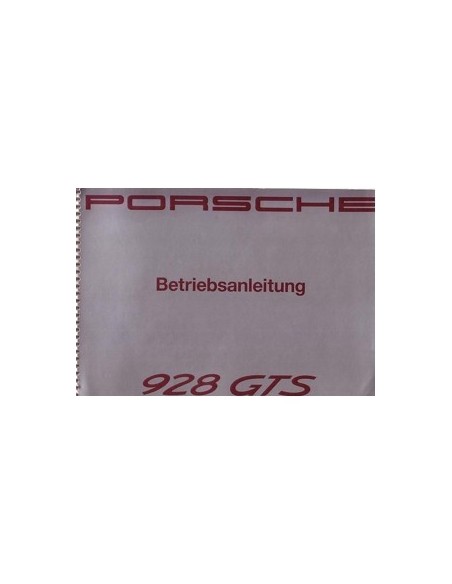 1991 PORSCHE 928 GTS INSTRUCTIEBOEKJE DUITS