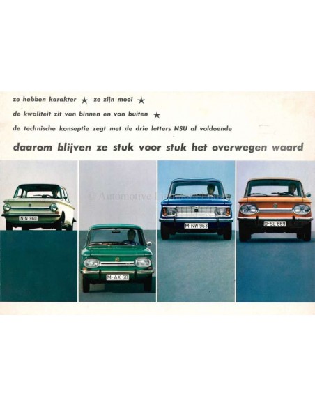 1971 NSU PROGRAMM PROSPEKT NIEDERLÄNDISCH