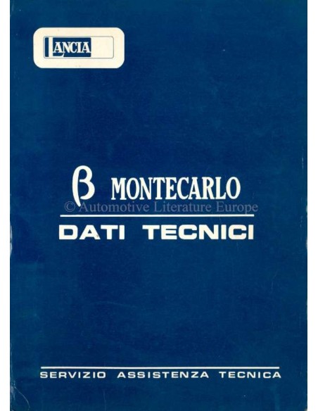 1975 LANCIA BETA MONTECARLO TECHNISCHE GEGEVENS ENGELS