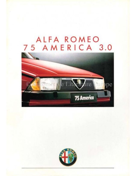1988 ALFA ROMEO 75 AMERICA 3.0 BROCHURE DUITS
