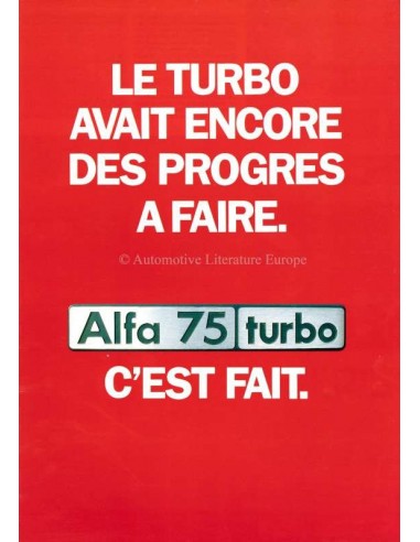 1986 ALFA ROMEO 75 TURBO PROSPEKT FRANZÖSISCH
