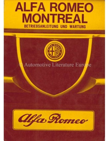 1972 ALFA ROMEO MONTREAL OWNERS MANUAL GERMAN