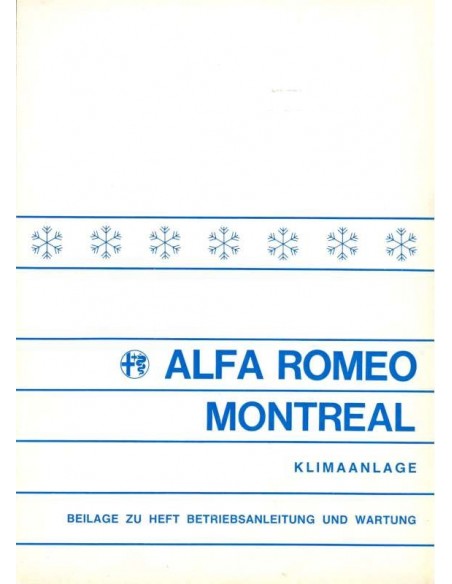 1972 ALFA ROMEO MONTREAL AIRCO SUPPLEMENT OWNERS MANUAL GERMAN