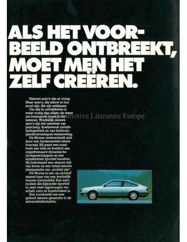 1978 OPEL MONZA BROCHURE DUTCH
