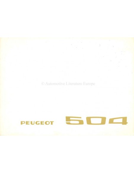 1968 PEUGEOT 504 SEDAN BROCHURE NEDERLANDS