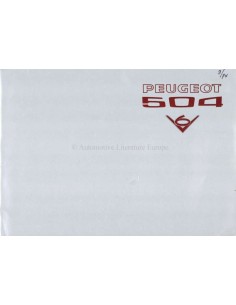 1974 PEUGEOT 504 CABRIOLET COUPÉ V6 BROCHURE DUTCH