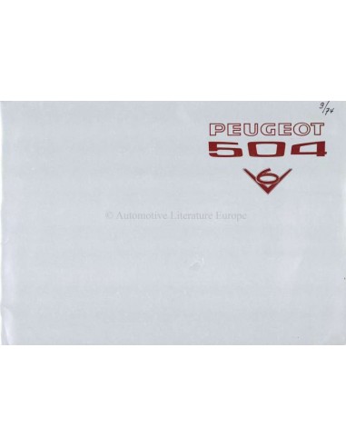 1974 PEUGEOT 504 CABRIOLET COUPÉ V6 BROCHURE NEDERLANDS
