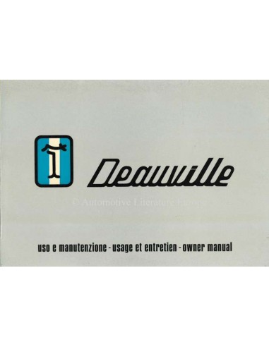 1972 DE TOMASO DEAUVILLE OWNERS MANUAL