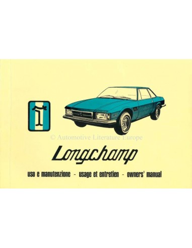 1979 DE TOMASO LONGCHAMP INSTRUCTIEBOEKJE