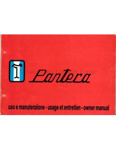 1972 DE TOMASO PANTERA BETRIEBSANLEITUNG