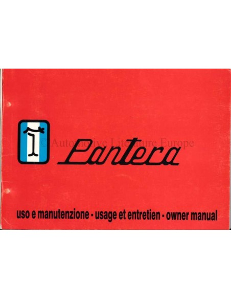 1972 DE TOMASO PANTERA BETRIEBSANLEITUNG
