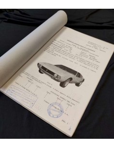 1968 DE TOMASO MANGUSTA F.I.A. GR.4 HOMOLOGATIE BLADEN ITALIAANS