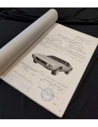 1968 DE TOMASO MANGUSTA F.I.A. GR.4 HOMOLOGATION SHEET ITALIAN