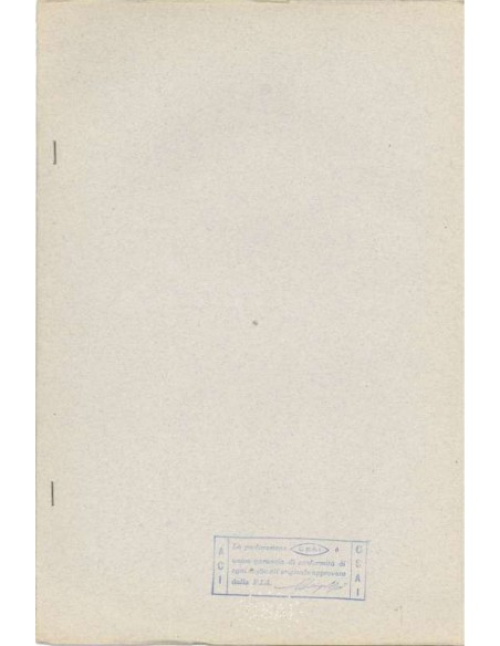 1968 DE TOMASO MANGUSTA F.I.A. GR.4 HOMOLOGATION DATENBLATT ITALIENISCH