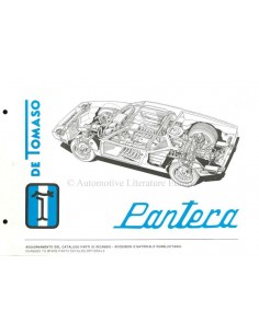 1972 DE TOMASO PANTERA ERSATZTEILKATALOG ZUSATZ ITALIENISCH / ENGLISCH