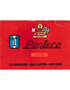 1976 DE TOMASO PANTERA OWNERS MANUAL