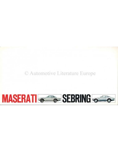 1968 MASERATI SEBRING COUPE 2+2 BROCHURE