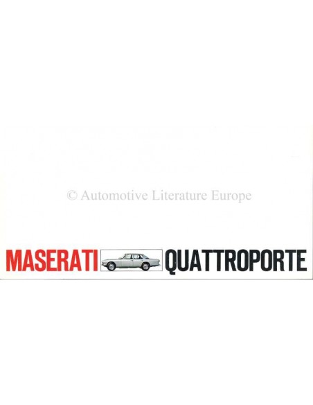 1968 MASERATI QUATTROPORTE I BROCHURE
