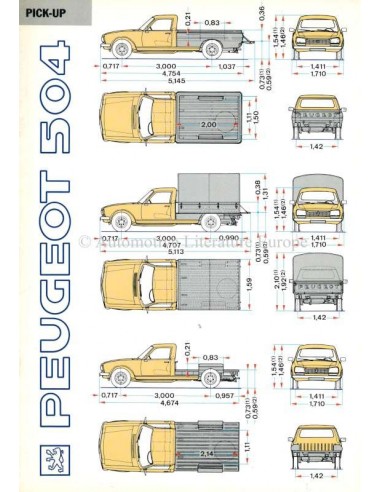 1991 PEUGEOT 504 PICK UP BROCHURE NEDERLANDS