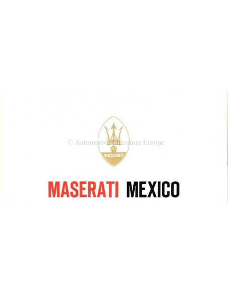 1968 MASERATI MEXICO BROCHURE