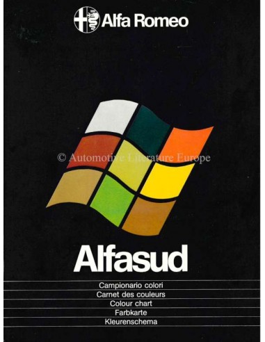 1977 ALFA ROMEO ALFASUD KLEURENSCHEMA BROCHURE