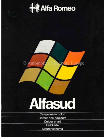 1977 ALFA ROMEO ALFASUD COLOUR CHART BROCHURE