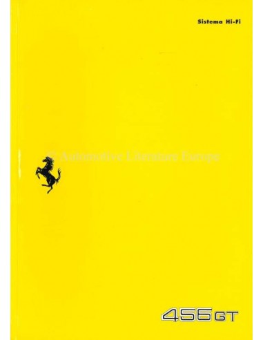 1993 FERRARI 456 GT HI-FI INSTRUCTIEBOEKJE