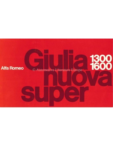1974 ALFA ROMEO GIULIA NUOVA SUPER 1.3 & 1.6 BROCHURE DUTCH