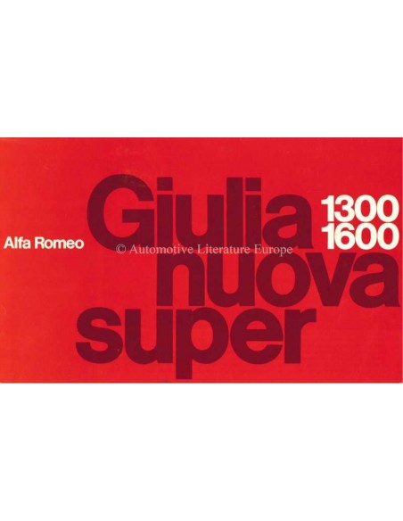 1974 ALFA ROMEO GIULIA NUOVA SUPER 1.3 / 1.6 BROCHURE NEDERLANDS