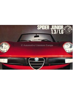 1972 ALFA ROMEO SPIDER JUNIOR 1.3 1.6 BROCHURE ITALIAANS