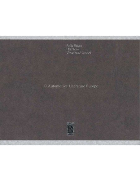 2006 ROLLS ROYCE PHANTOM DROPHEAD COUPÉ HARDCOVER BROCHURE ENGELS