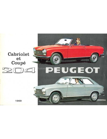 1969 PEUGEOT 204 CABRIOLET & COUPE PROSPEKT FRANZÖSISCH
