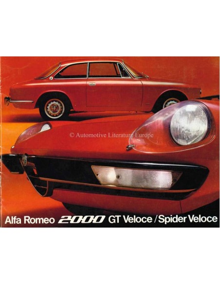 1971 ALFA ROMEO 2000 GT /SPIDER VELOCE BROCHURE NEDERLANDS