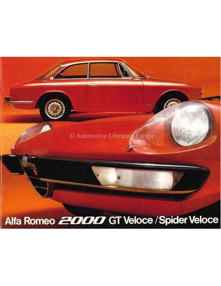 1973 ALFA ROMEO 2000 GT / SPIDER VELOCE BROCHURE NEDERLANDS