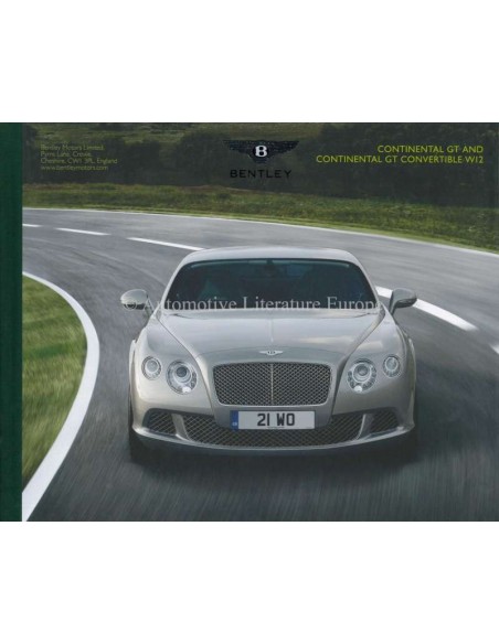 2012 BENTLEY CONTINENTAL GT & CONVERTIBLE GT W12 HARDCOVER PROSPEKT DEUTSCH