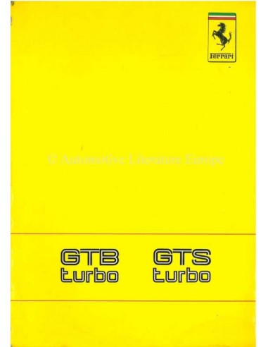 1989 FERRARI TURBO GTB & GTS OWNERS MANUAL 551/89