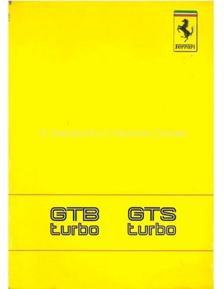 1989 FERRARI TURBO GTB & GTS BETRIEBSANLEITUNG 551/89
