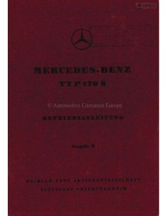 1950 MERCEDES BENZ TYPE 170 S INSTRUCTIEBOEKJE DUITS