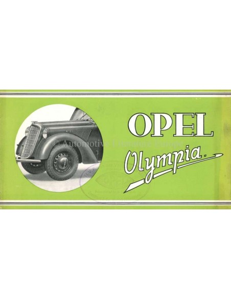 1937 OPEL OLYMPIA PROSPEKT NIEDERLÄNDISCH
